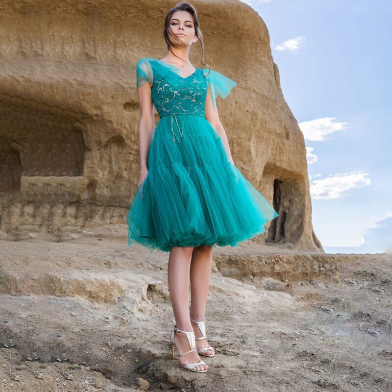 2022 ܼ ο  v  ø İƼ Ʈ a  Tulle  Ƽ 巹 ̺  vestido formatura longo
